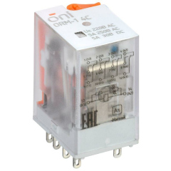 Реле коммутационное Реле интерфейсное ORM-1 4C 220В AC с LED и тест. кнопкой ONI ORM-1-4C-AC220V-L-B