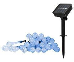 Освещение иллюминационное Светильник светодиодный SLR-G08-30B садовый; гирлянда капли син. солнечная батарея ФАZА 5040946