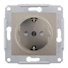 Schneider Electric SE Sedna Титан Розетка 1-я с/з с защитными шторками (SE SDN3000168)