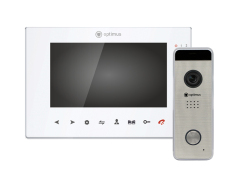 Комплекты видеодомофона Комплект видеодомофона Optimus VMH-7.1 (w) + DSH-1080 (сереб.)_v.1
