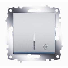 ABB Cosmo Алюминий Переключатель 1 кл. сх. 6 с подсв. (619-011000-210)