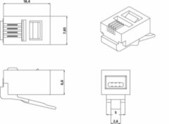 Hyperline PLUG-4P4C-P-C2-100