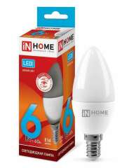 Лампа светодиодная Лампа светодиодная LED-СВЕЧА-VC 6Вт свеча 4000К нейтр. бел. E14 570лм 230В IN HOME 4690612020396