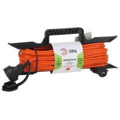 Удлинитель силовой UFx-1-2x0.75-20m-IP44 на рамке б/з 1гнездо 20м ПВС 2х0.75 Эра Б0046821