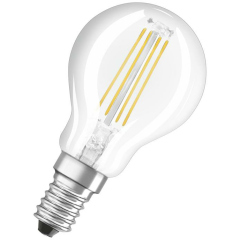Лампа светодиодная филаментная LED STAR CLASSIC P 40 4W/827 4Вт шар 2700К тепл. бел. E14 470лм 220-240В прозр. стекло OSRAM 4058075068377